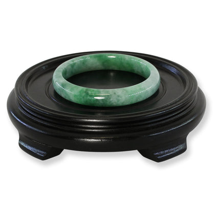 Green Jadeite Jade Half Round Bangle 58.1MM | UPC #397415