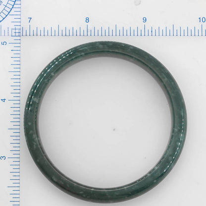 Guatemalan Blue-Green Jadeite Jade Half Round Bangle 57.7MM | UPC #398382