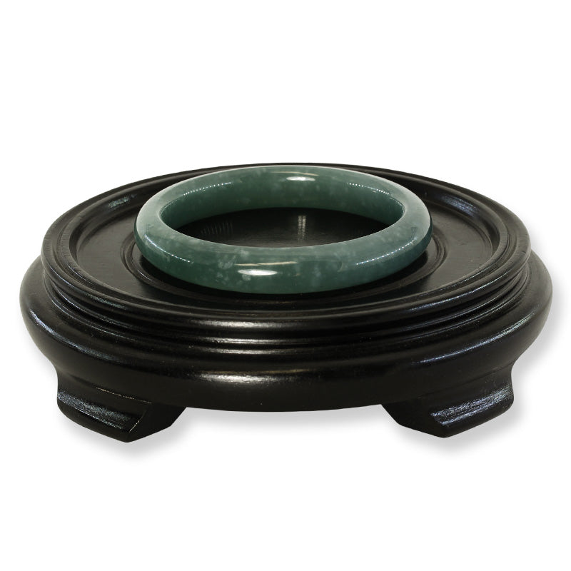 Guatemalan Blue-Green Jadeite Jade Half Round Bangle 58.6MM | UPC #398375