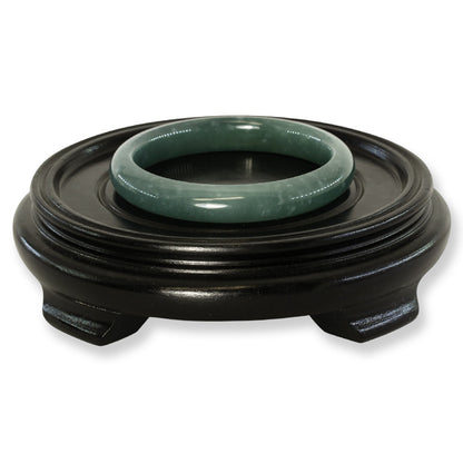 Guatemalan Blue-Green Jadeite Jade Half Round Bangle 58.6MM | UPC #398375