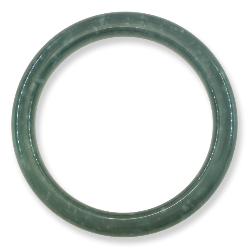 Guatemalan Blue-Green Jadeite Jade Half Round Bangle 58.6MM | UPC #398375