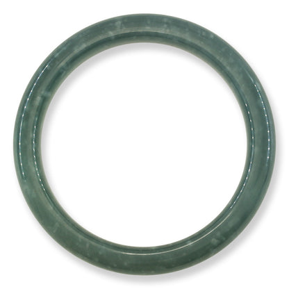 Guatemalan Blue-Green Jadeite Jade Half Round Bangle 58.6MM | UPC #398375