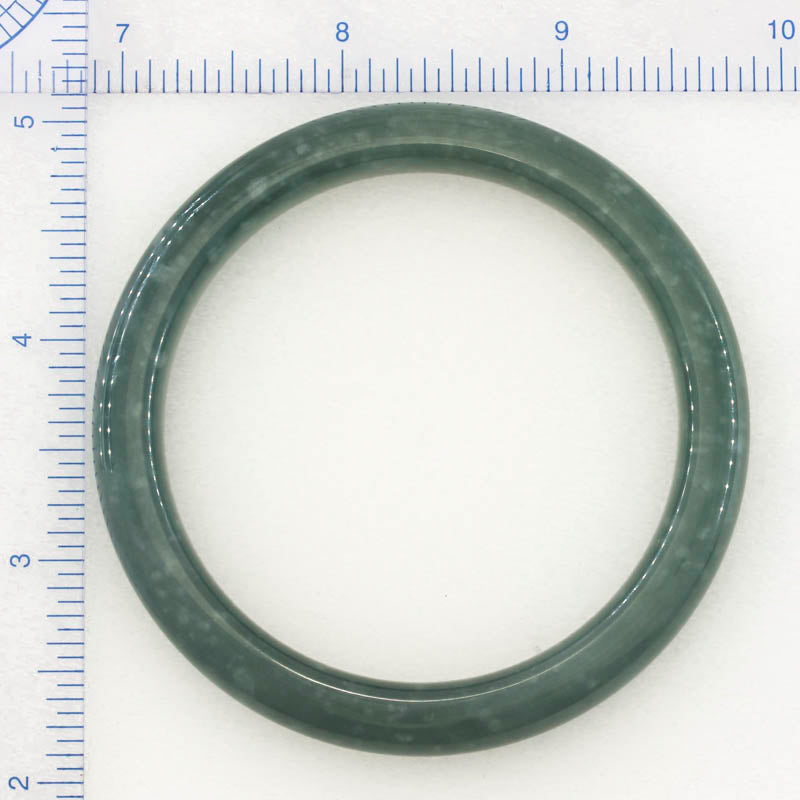 Guatemalan Blue-Green Jadeite Jade Half Round Bangle 58.6MM | UPC #398375