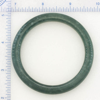 Guatemalan Blue-Green Jadeite Jade Half Round Bangle 58.6MM | UPC #398375