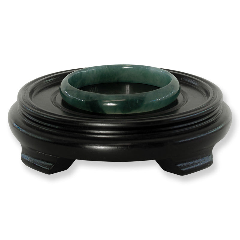 Guatemalan Blue-Green Jadeite Jade Half Round Bangle 60.6MM | UPC #352612