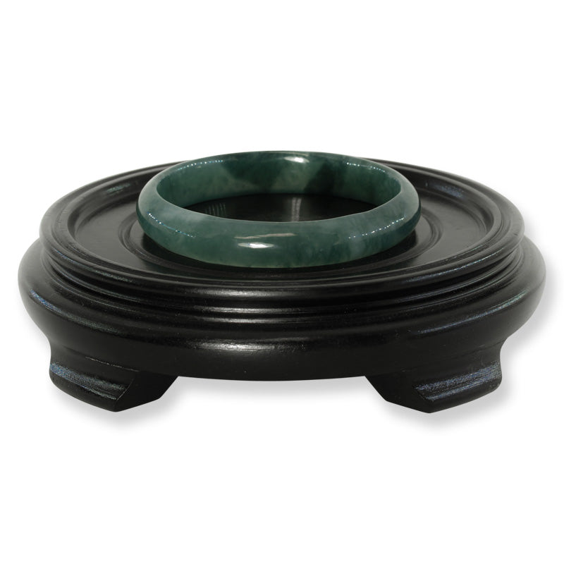 Guatemalan Blue-Green Jadeite Jade Half Round Bangle 60.6MM | UPC #352612