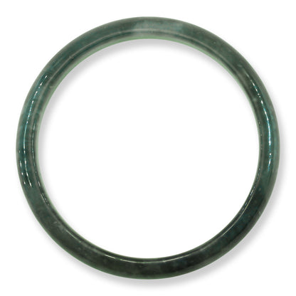 Guatemalan Blue-Green Jadeite Jade Half Round Bangle 60.6MM | UPC #352612