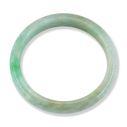 Green Jadeite Jade Half Round Bangle 61.8MM | UPC #145641