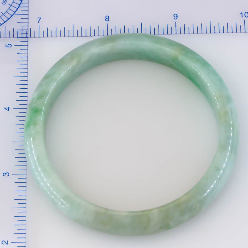 Green Jadeite Jade Half Round Bangle 61.8MM | UPC #145641