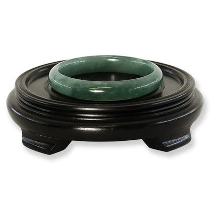 Guatemalan Blue-Green Jadeite Jade Half Round Bangle 59.6MM | UPC #134171