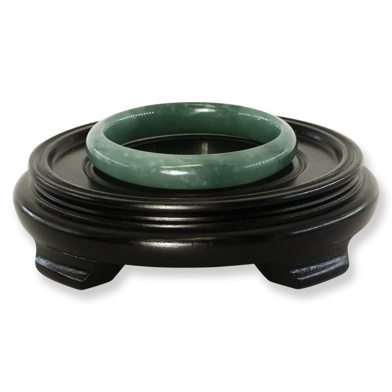 Guatemalan Blue-Green Jadeite Jade Half Round Bangle 59.6MM | UPC #134171