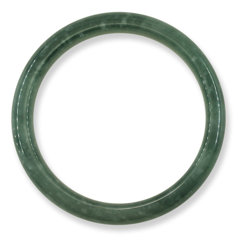 Guatemalan Blue-Green Jadeite Jade Half Round Bangle 59.6MM | UPC #134171