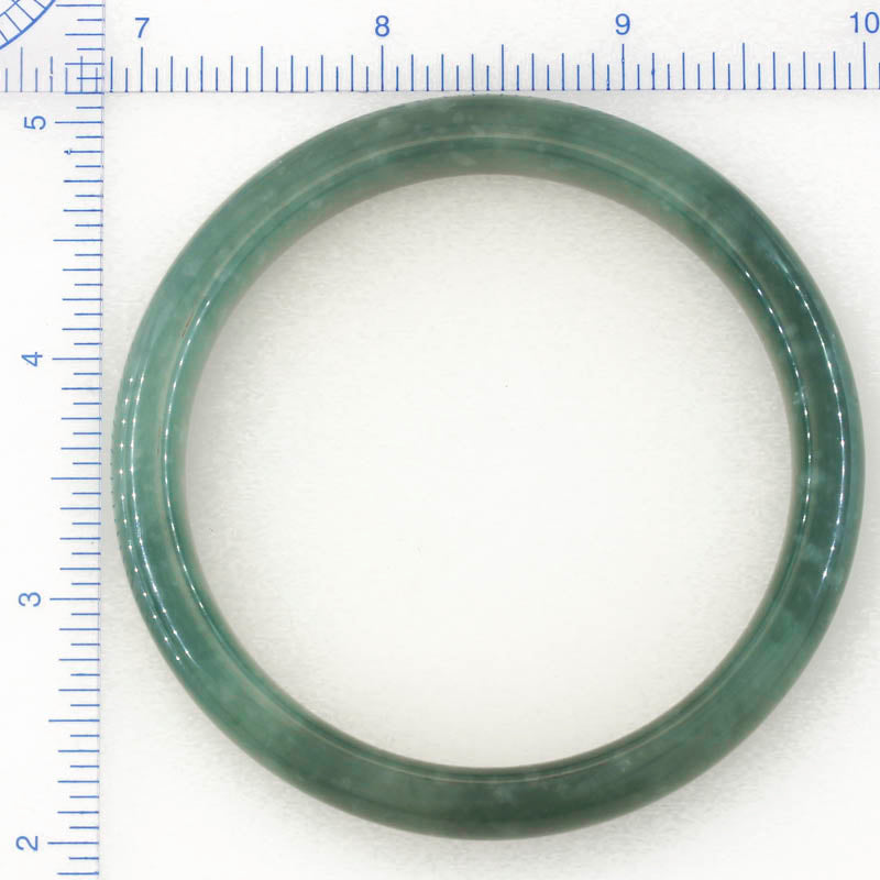 Guatemalan Blue-Green Jadeite Jade Half Round Bangle 59.6MM | UPC #134171