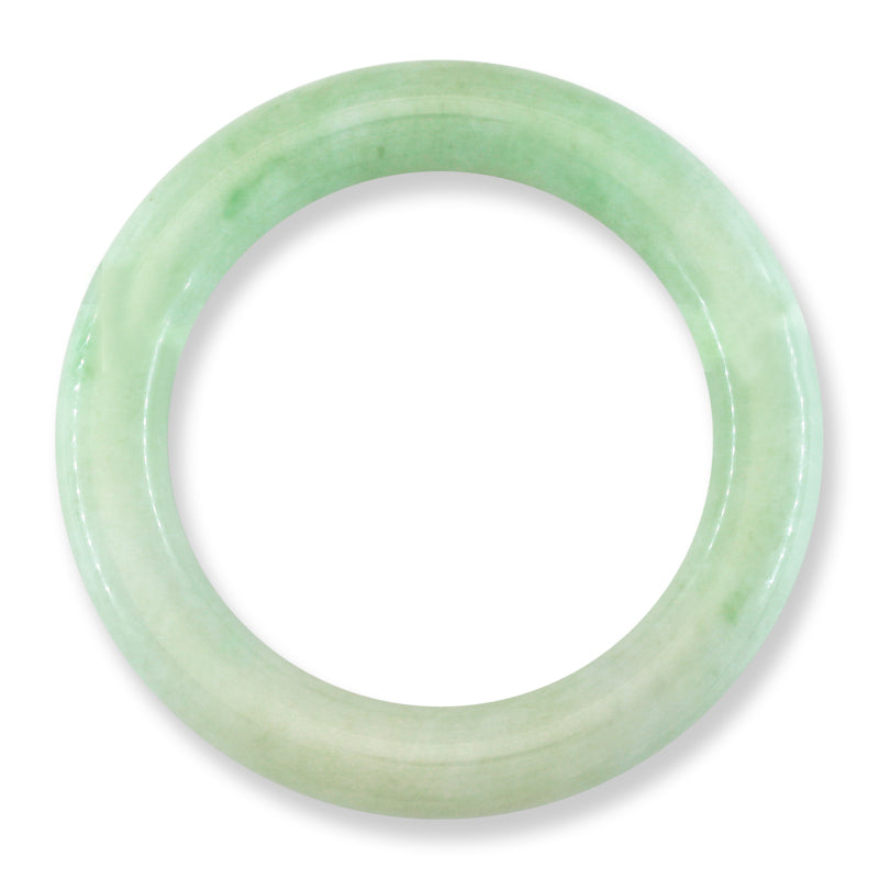 Large Green Jadeite Jade Cylindrical Bangle 61.5MM | UPC #135031