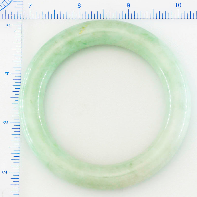 Large Green Jadeite Jade Cylindrical Bangle 61.5MM | UPC #135031