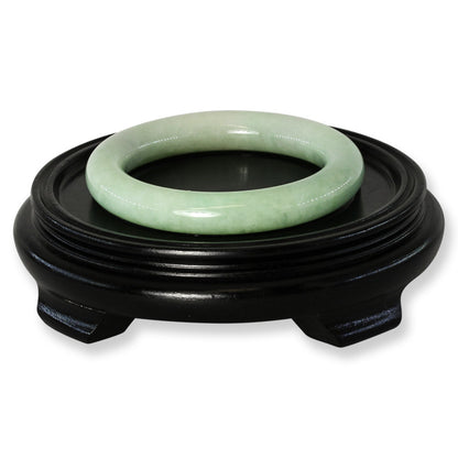 Large Green Jadeite Jade Cylindrical Bangle 61.5MM | UPC #135031