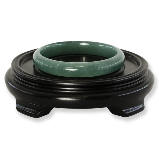 Guatemalan Blue-Green Jadeite Jade Half Round Bangle 67.7MM | UPC #325265