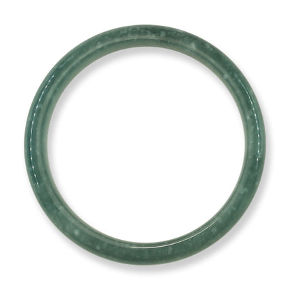 Guatemalan Blue-Green Jadeite Jade Half Round Bangle 67.7MM | UPC #325265