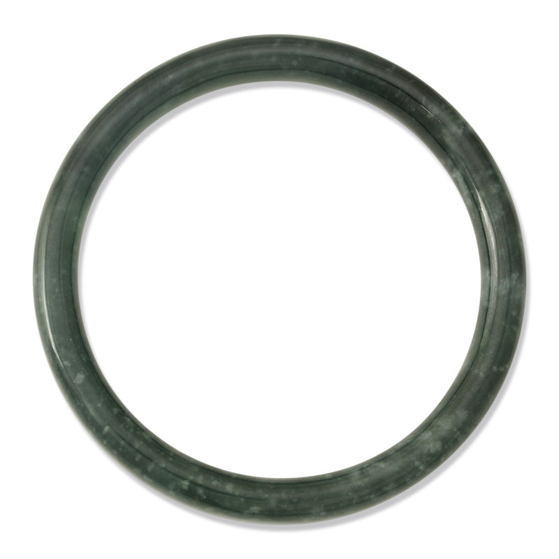 Guatemalan Jade Bangle Bracelet Blue-Green Flat Rounded 60.6MM | UPC #109315