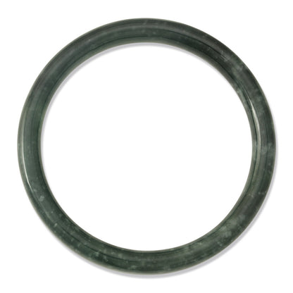 Guatemalan Jade Bangle Bracelet Blue-Green Flat Rounded 60.6MM | UPC #109315
