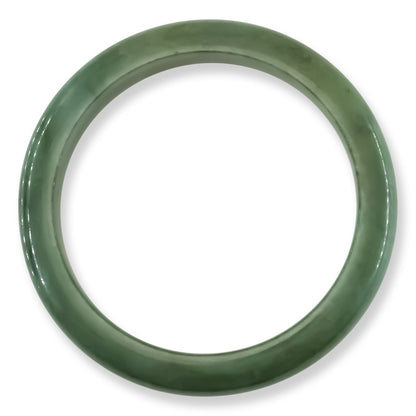 Green Jadeite Jade Half Round Bangle 59.8MM | UPC #372986