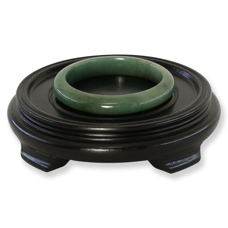 Green Jadeite Jade Half Round Bangle 59.8MM | UPC #372986