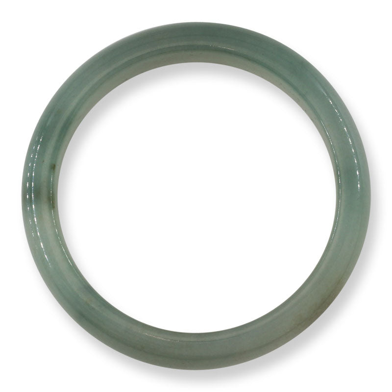 Green Jadeite Jade Half Round Bangle 55.3MM | UPC #325258