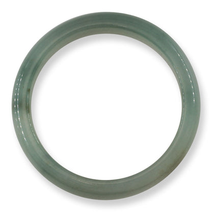 Green Jadeite Jade Half Round Bangle 55.3MM | UPC #325258