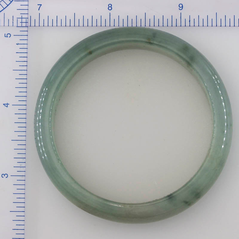 Green Jadeite Jade Half Round Bangle 55.3MM | UPC #325258