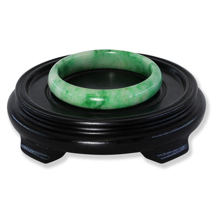 Green Jadeite Jade Half Round Bangle 62.4MM | UPC #234215