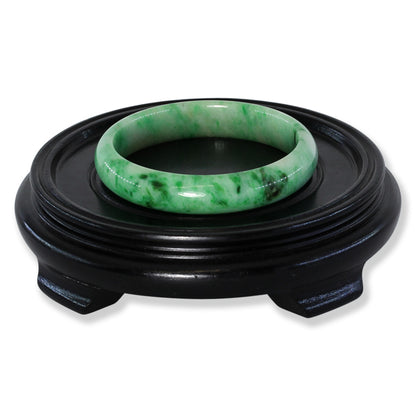 Green Jadeite Jade Half Round Bangle 62.4MM | UPC #234215