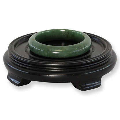Green Jadeite Jade Half Round Bangle 56.7MM | UPC #356542