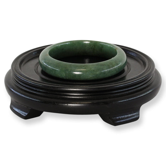 Green Jadeite Jade Half Round Bangle 56.7MM | UPC #356542