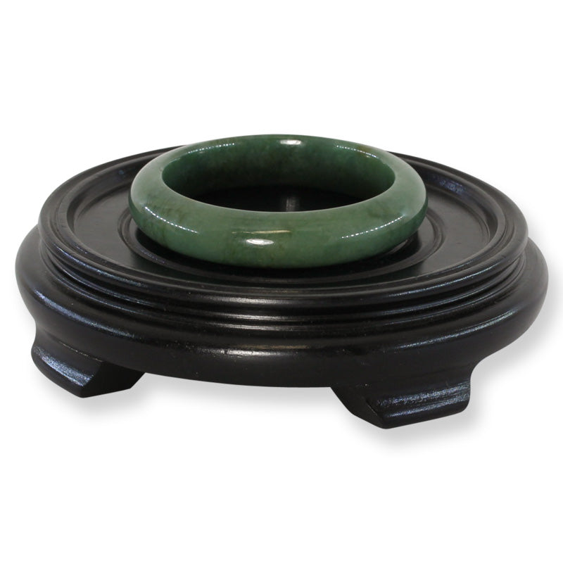 Green Jadeite Jade Half Round Bangle 56.7MM | UPC #356542