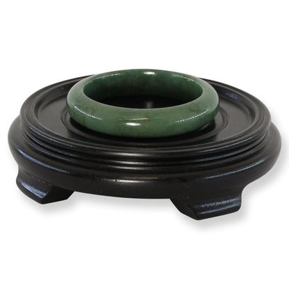 Green Jadeite Jade Half Round Bangle 56.7MM | UPC #356542
