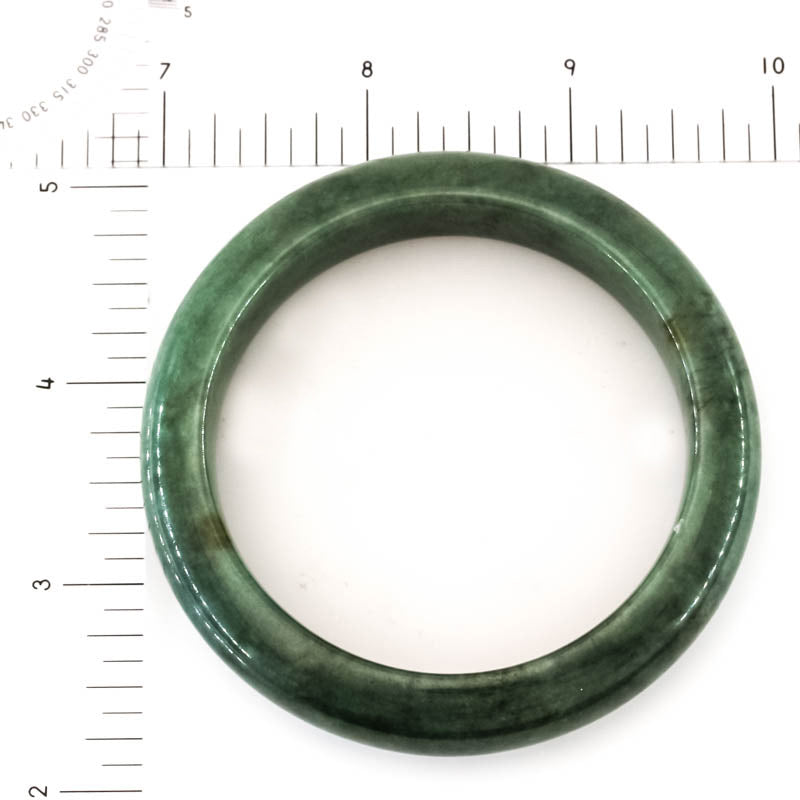 Green Jadeite Jade Half Round Bangle 56.7MM | UPC #356542