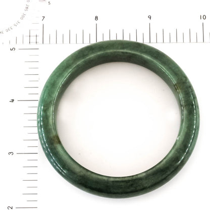 Green Jadeite Jade Half Round Bangle 56.7MM | UPC #356542