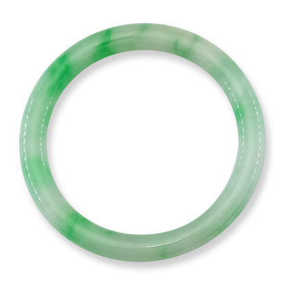 Small Green Jadeite Jade Cylindrical Bangle 51.5MM | UPC #145658
