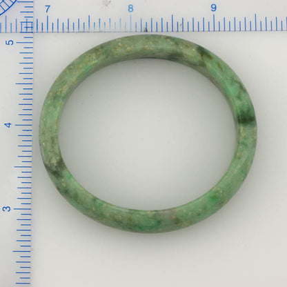 Green Jadeite Jade Half Round Oval Bangle 52.6 X 47.3MM UPC #029989