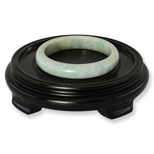 Green Jadeite Jade Half Round Bangle 62.1MM | UPC #256149