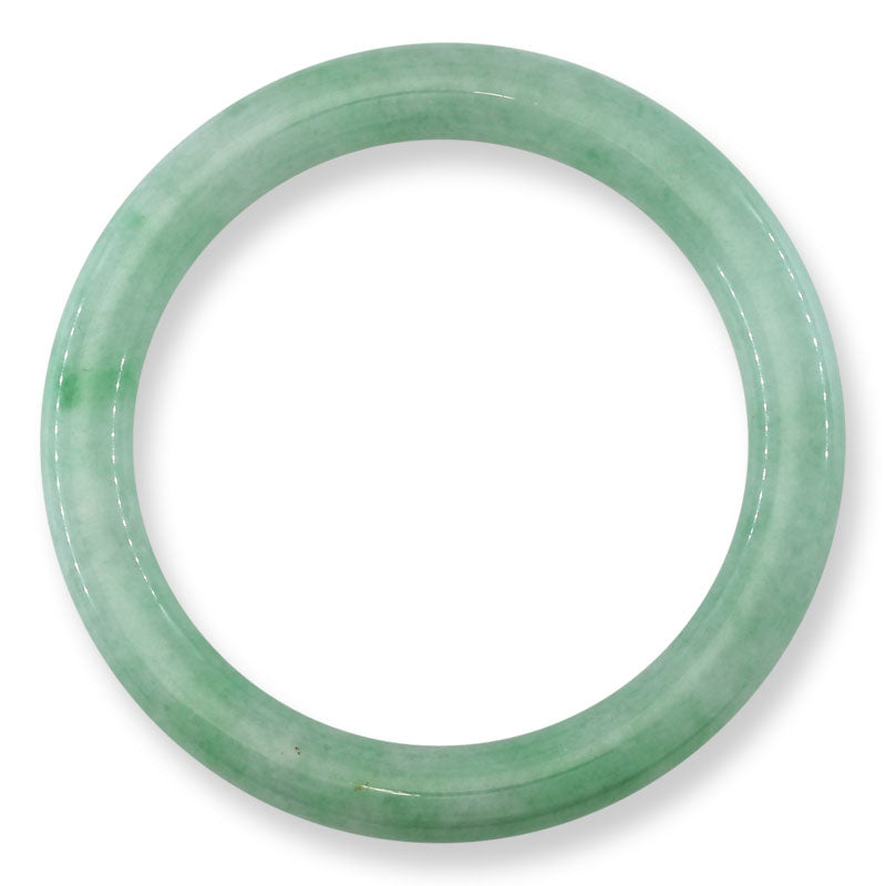 Small Green Jadeite Jade Cylindrical Bangle 54.0mm | UPC #252899