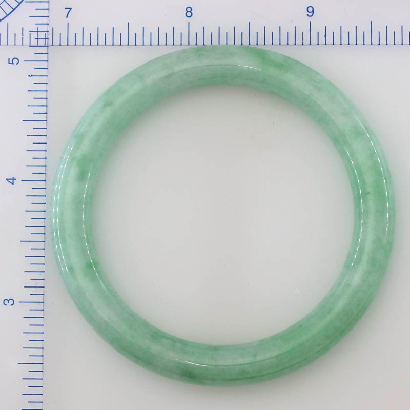 Small Green Jadeite Jade Cylindrical Bangle 54.0mm | UPC #252899