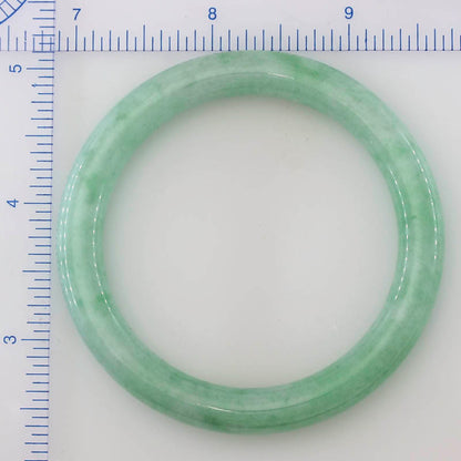 Small Green Jadeite Jade Cylindrical Bangle 54.0mm | UPC #252899