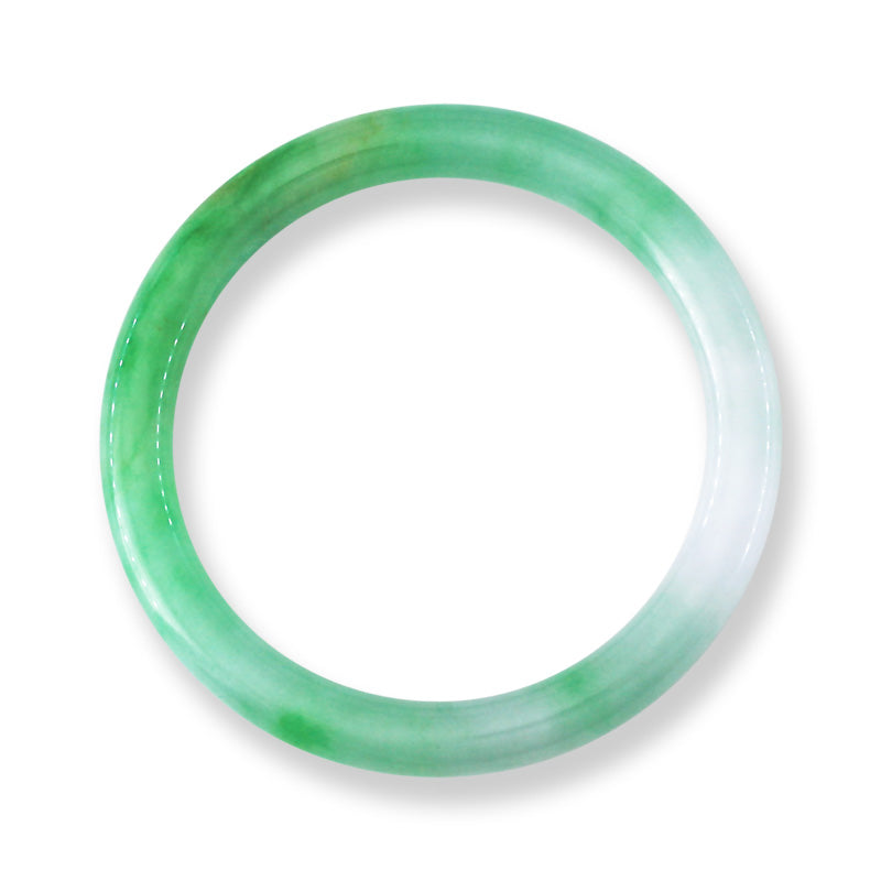 Small Green Jadeite Jade Cylindrical Bangle 51.5MM | UPC #016903