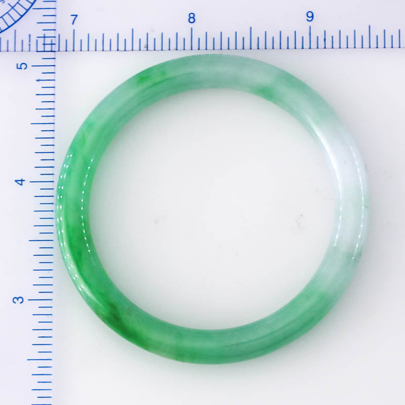 Small Green Jadeite Jade Cylindrical Bangle 51.5MM | UPC #016903
