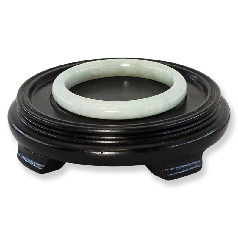 Green Jadeite Jade Half Round Bangle 63.9MM | UPC #201309