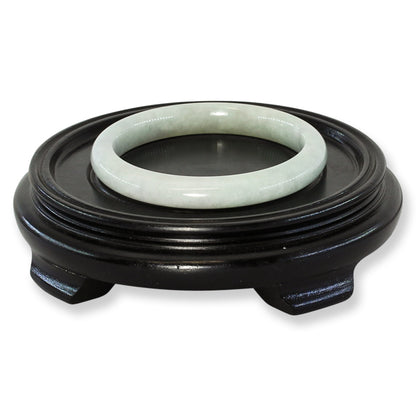 Green Jadeite Jade Half Round Bangle 63.9MM | UPC #201309