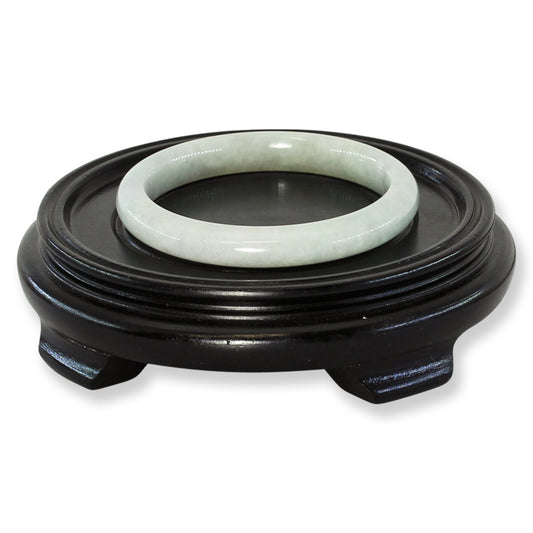 Green Jadeite Jade Half Round Bangle 63.9MM | UPC #201309