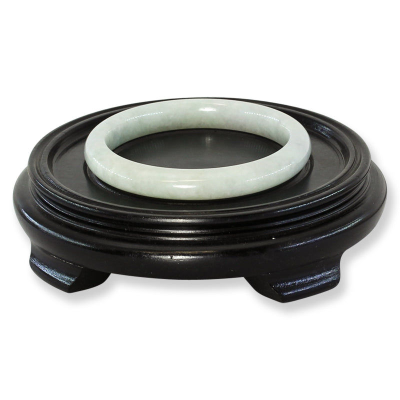 Green Jadeite Jade Half Round Bangle 63.9MM | UPC #201309