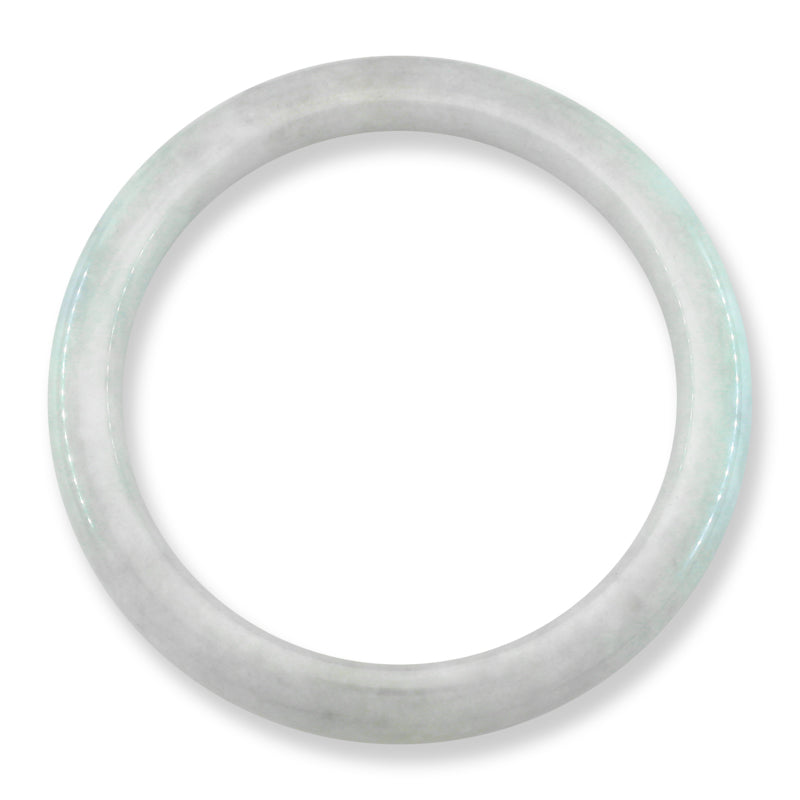 Green Jadeite Jade Half Round Bangle 63.9MM | UPC #201309